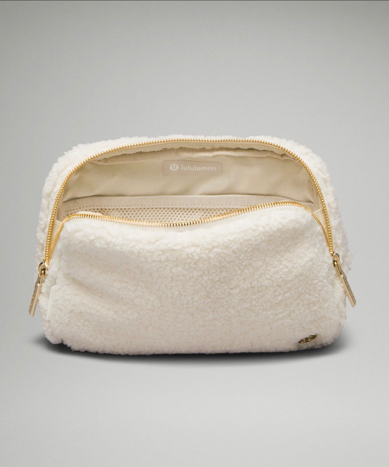 Lululemon Everywhere Belt Bag Large Fleece White/Gold 2L (NWT)