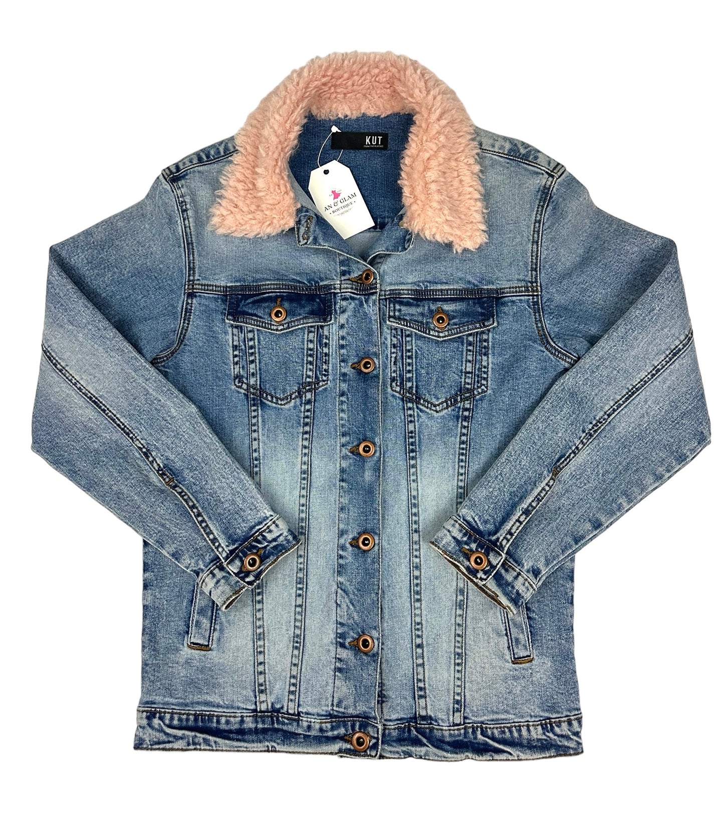 Chaqueta vaquera Kut - Cuello mullido rosa