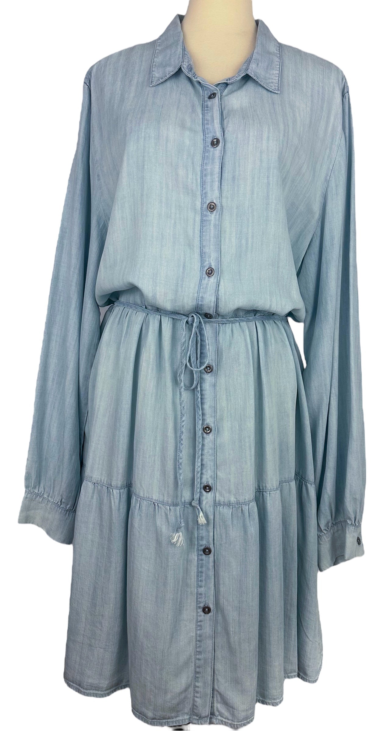 Vestido vaquero de manga larga de OTT