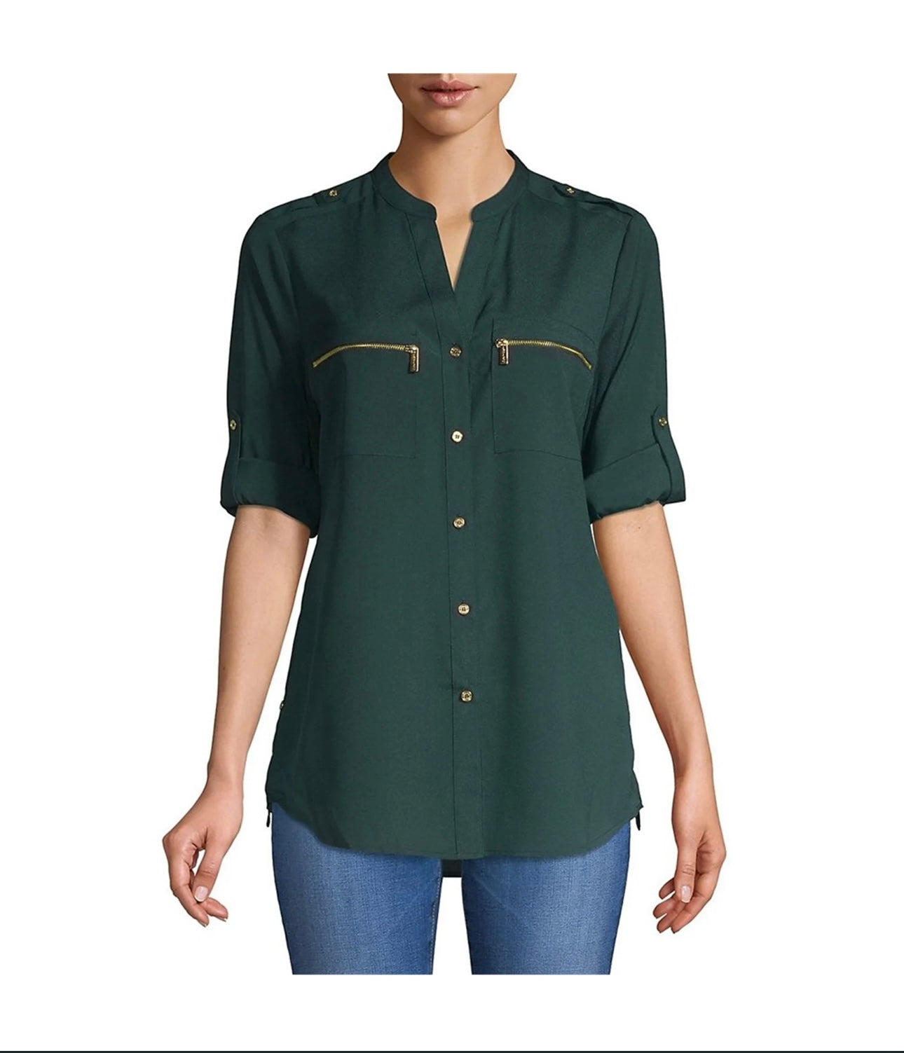 Calvin Klein Shirt - Green with Gold (NWT)