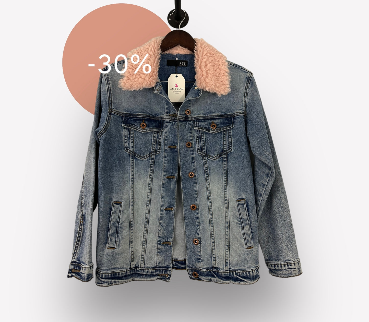 Chaqueta vaquera Kut - Cuello mullido rosa