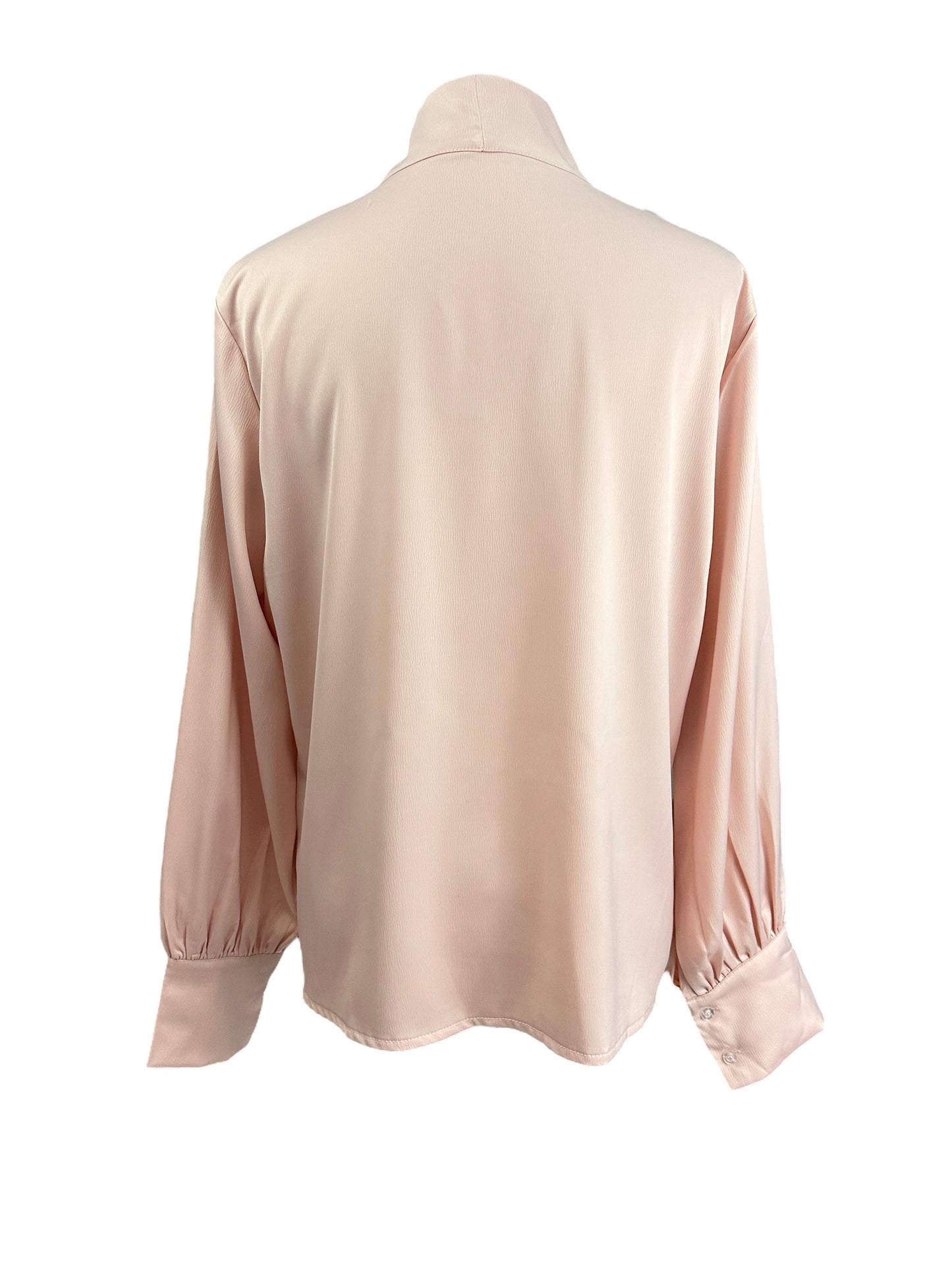 Women’s Bow-Tie Neck Blouse Shirt Pink Nude