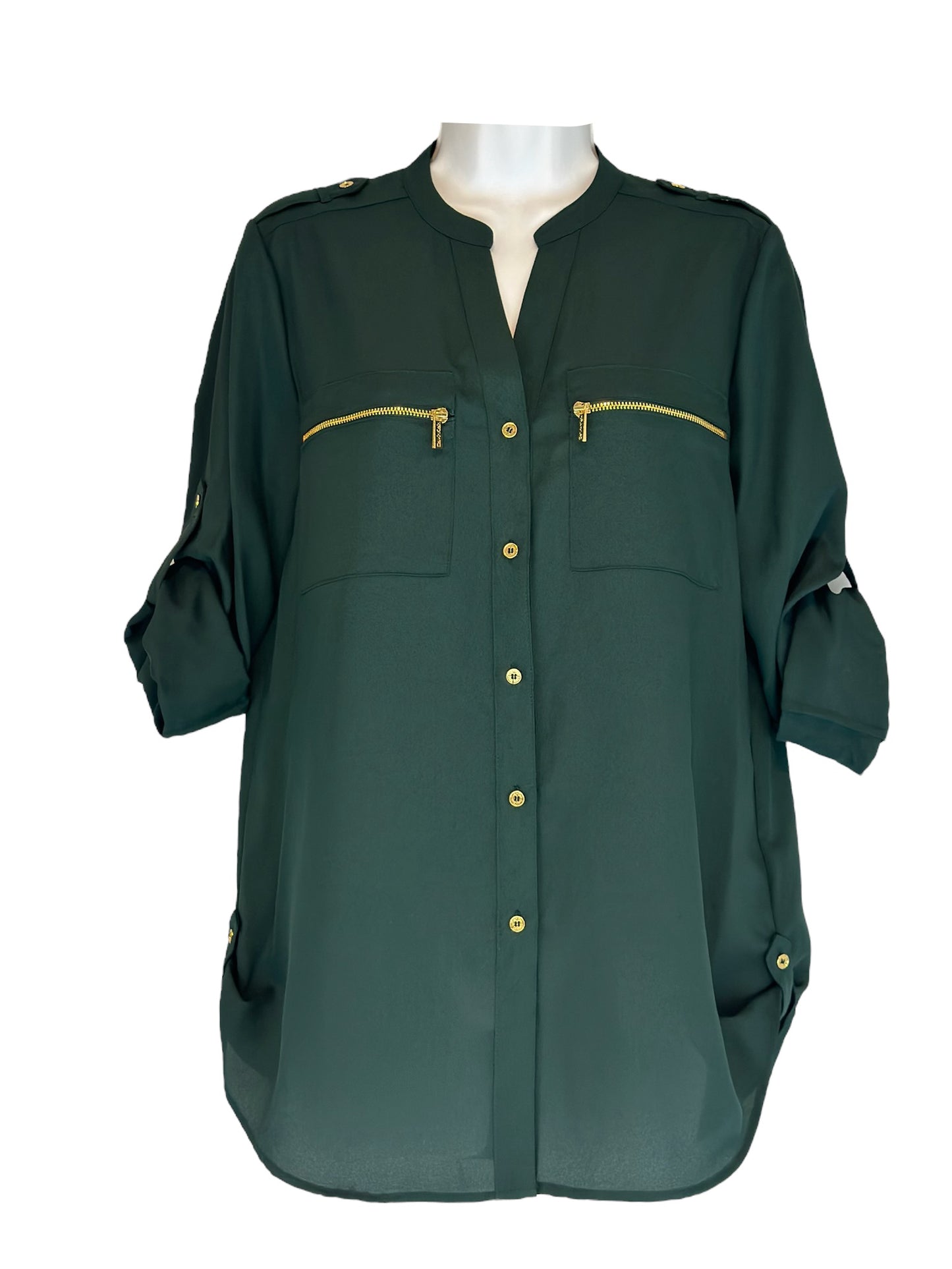 Calvin Klein Shirt - Green with Gold (NWT)