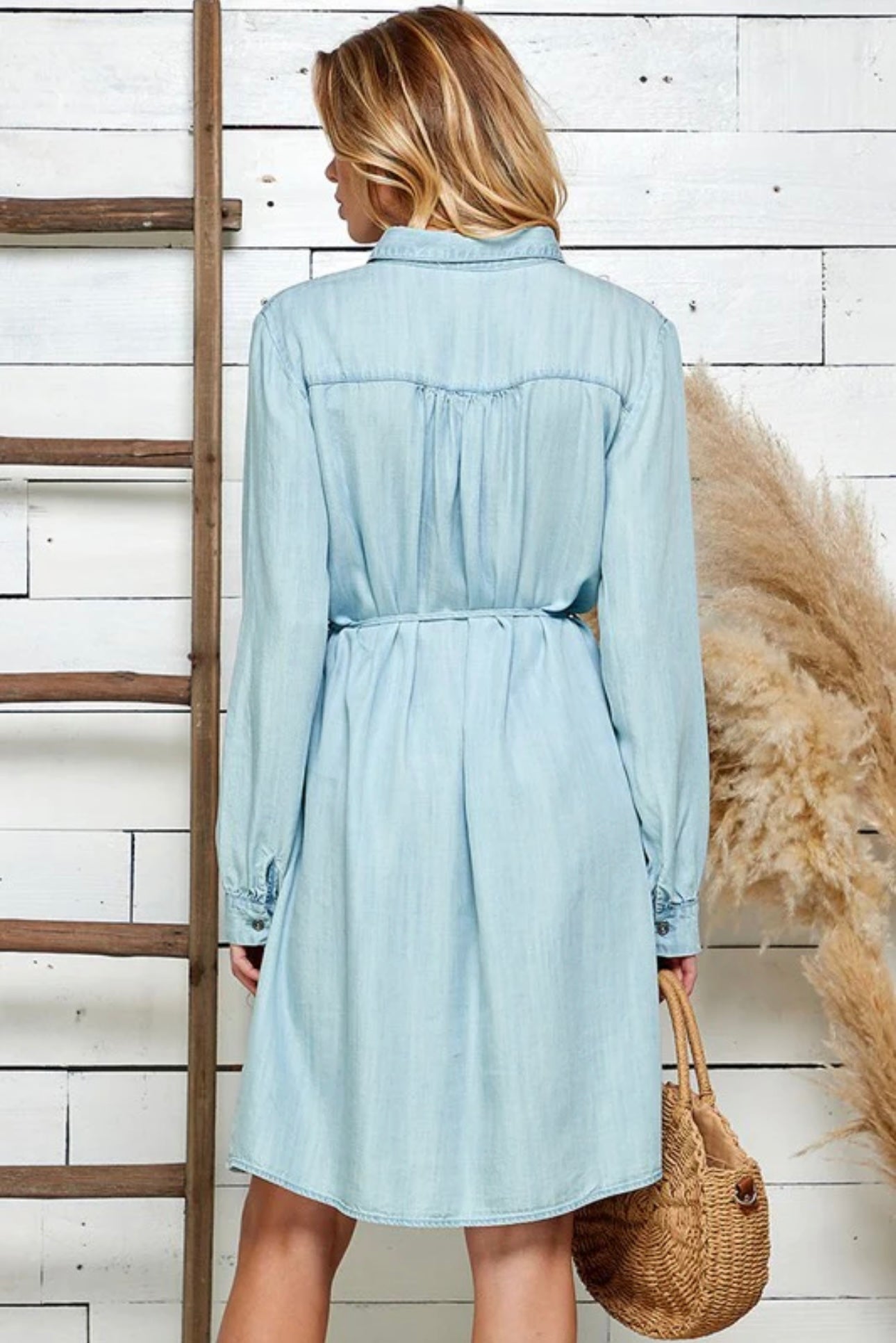 Vestido vaquero de manga larga de OTT