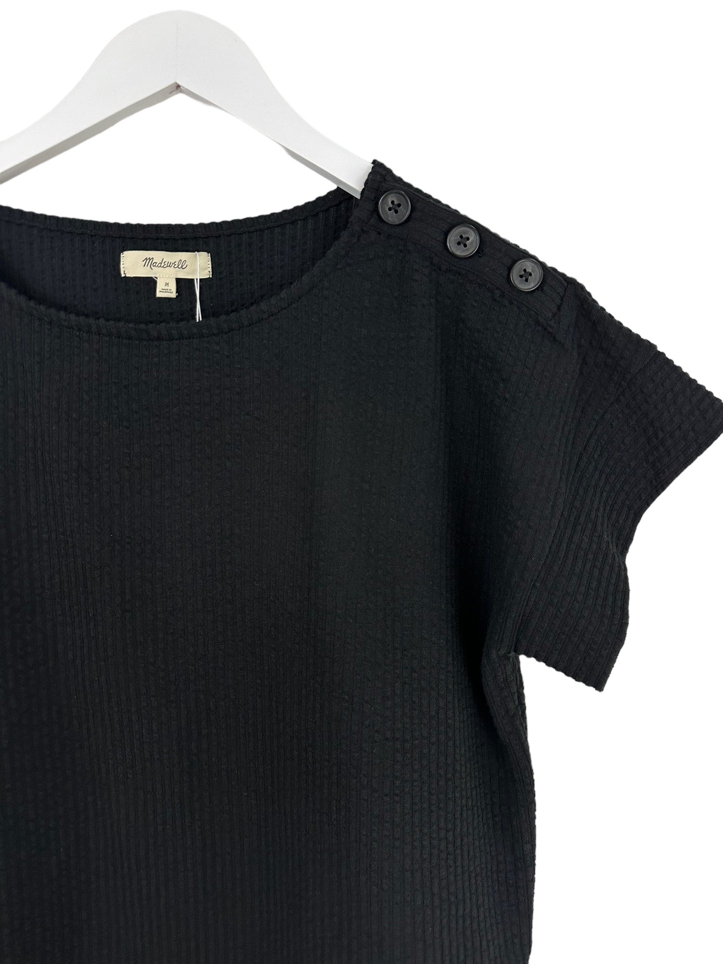 Top Madewell Manga Corta Negro