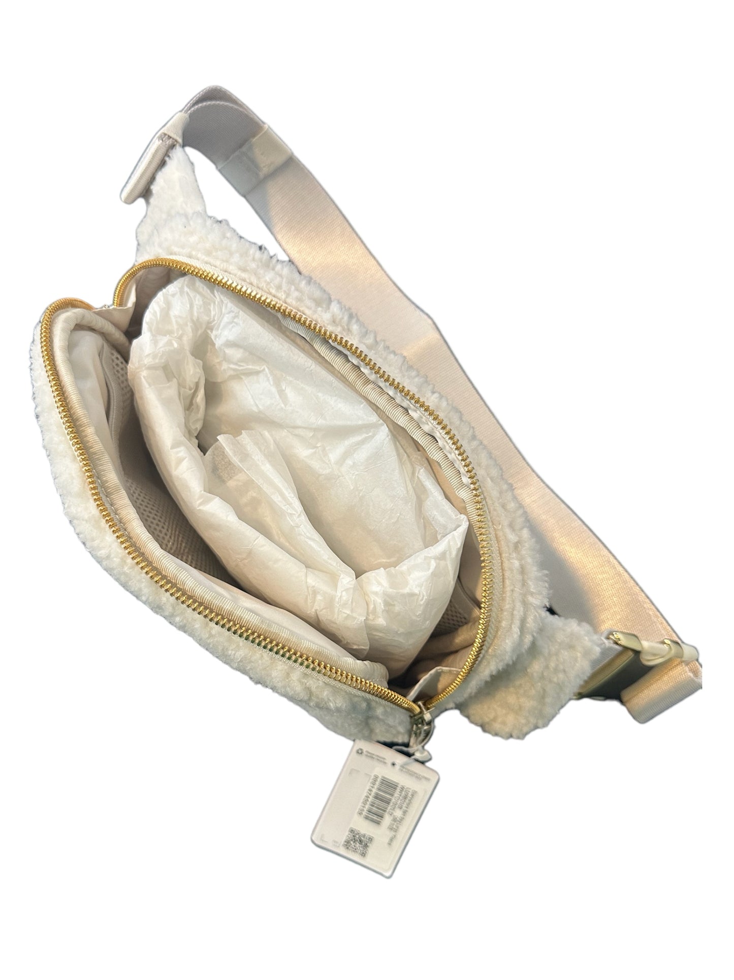 Lululemon Everywhere Belt Bag Large Fleece White/Gold 2L (NWT)