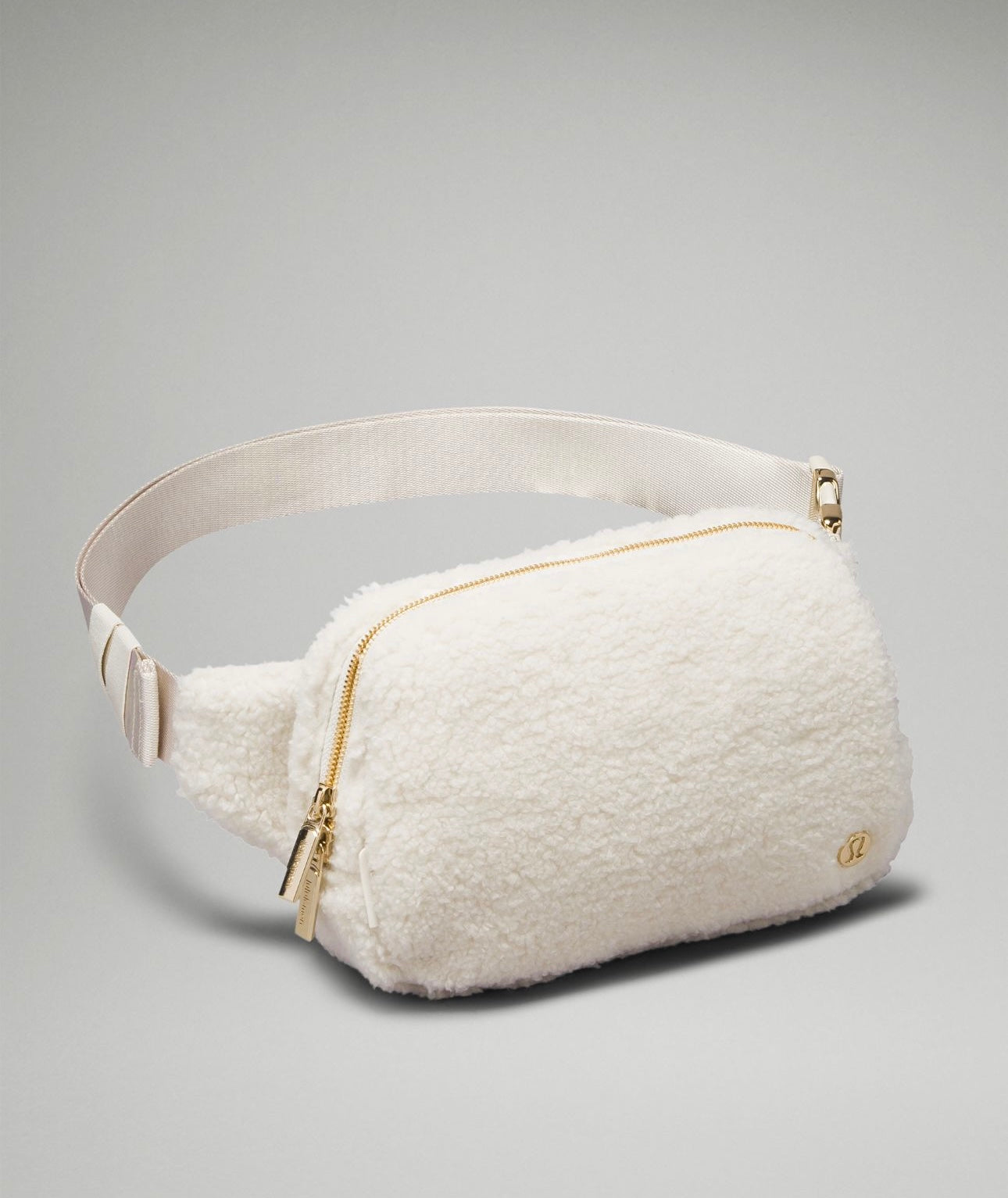 Lululemon Everywhere Belt Bag Large Fleece White/Gold 2L (NWT)