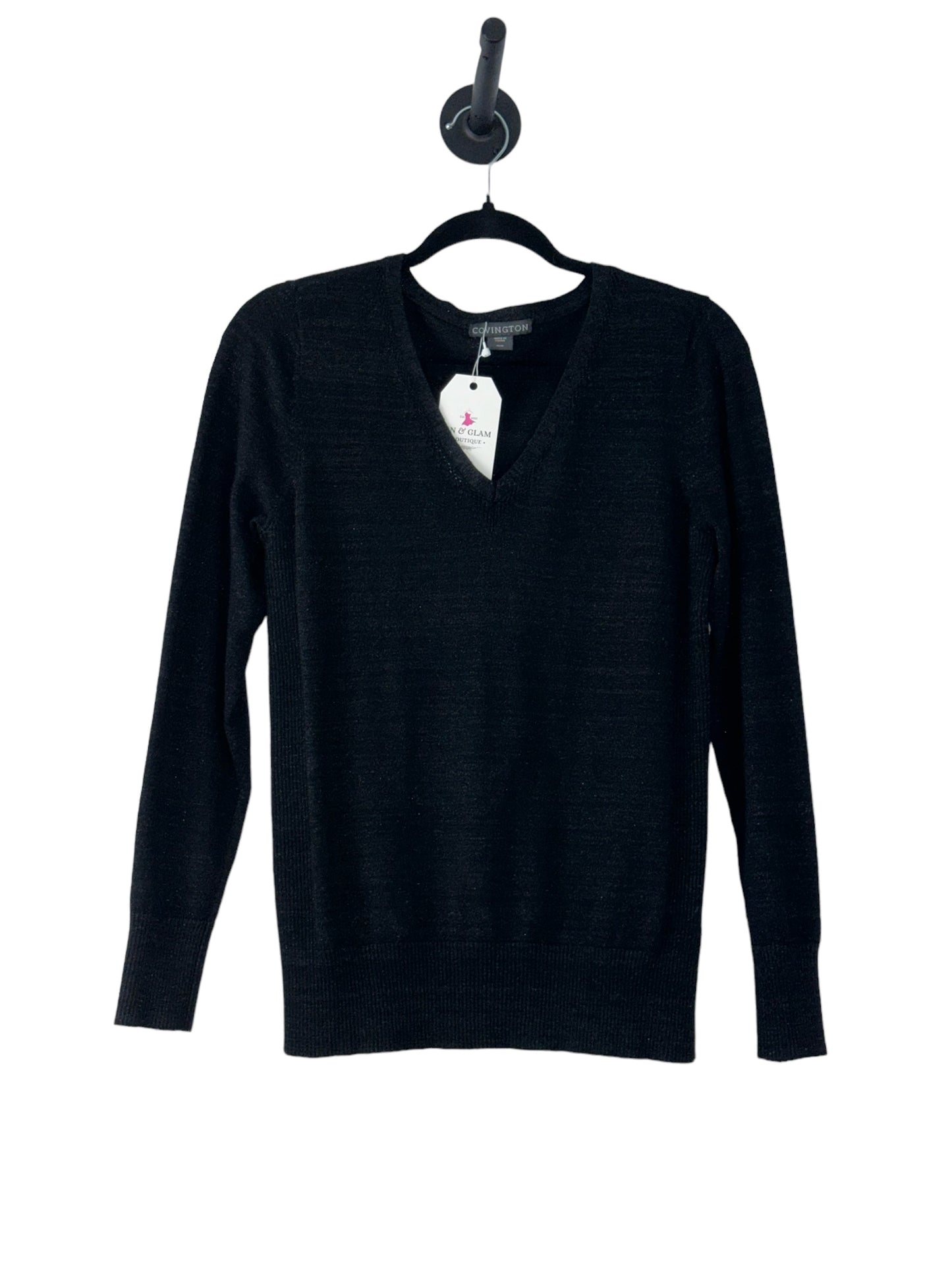 Covington Long Sleeve Sweater Black Glitter