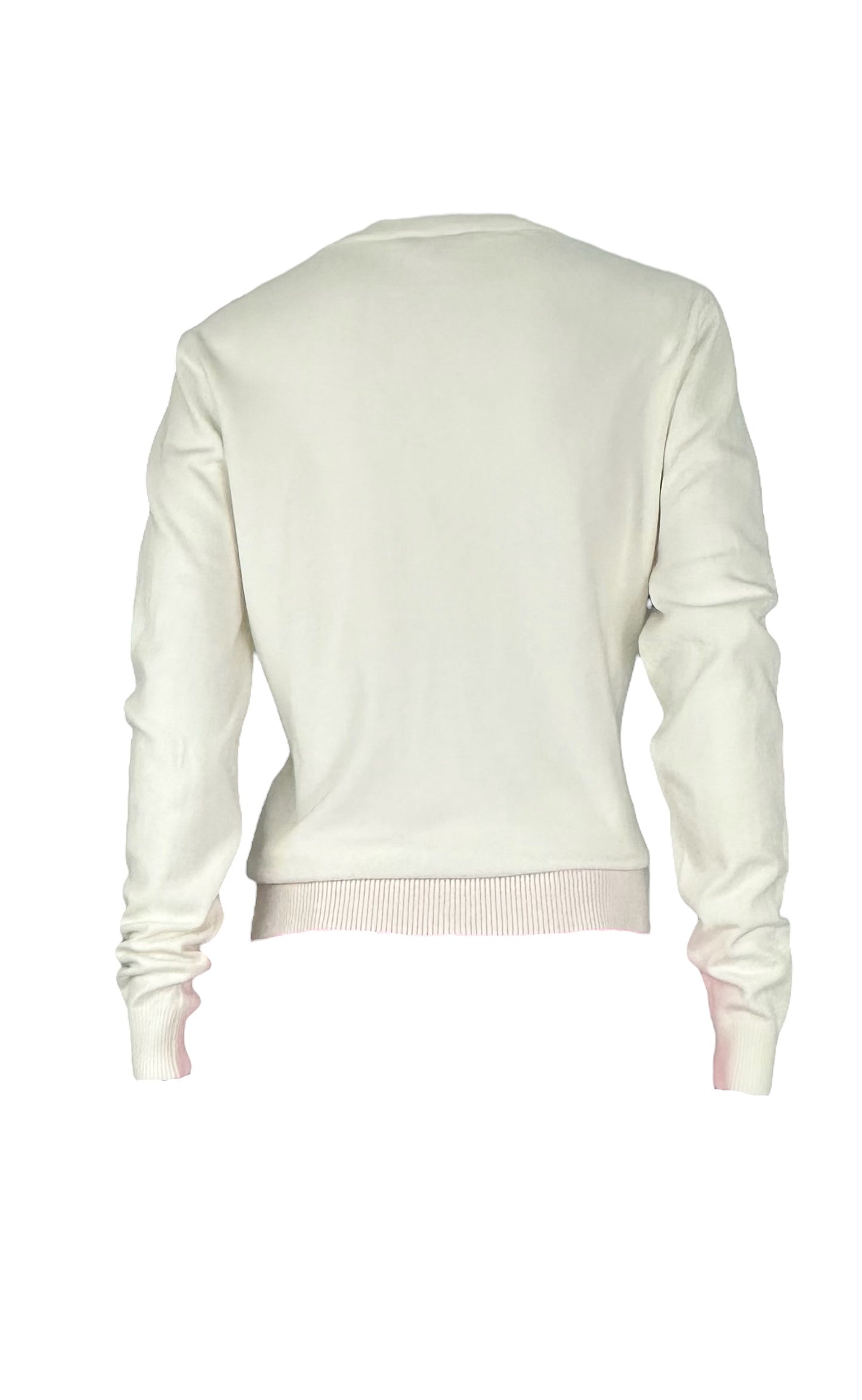 Vila Milano heart rhinestones long sleeve white sweater