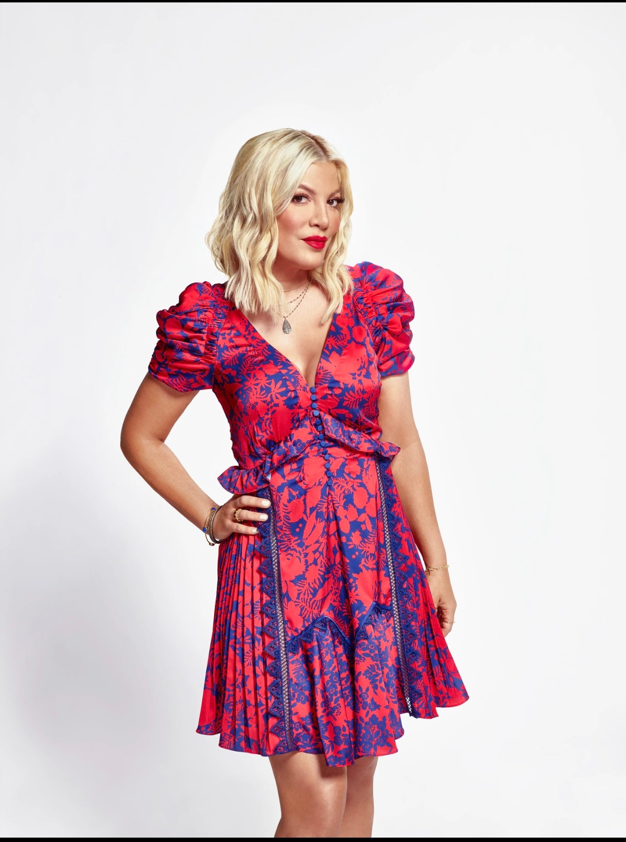 Self Portrait - Red Floral Print Satin Mini Dress
