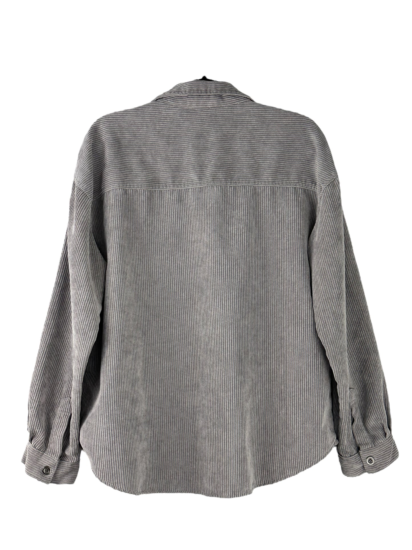 Chaqueta estilo camisa de pana con corazón de terciopelo Gris
