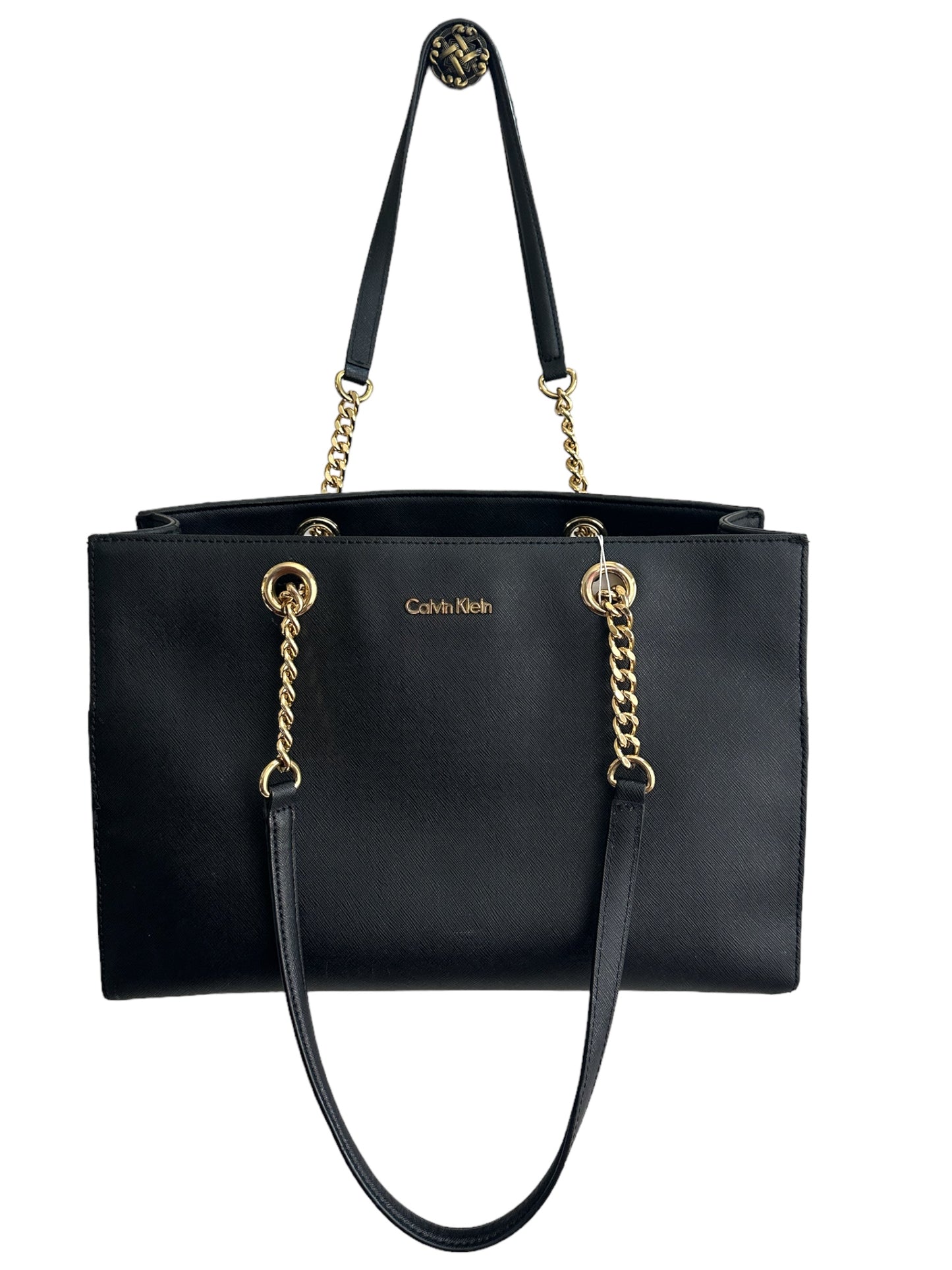 Calvin Klein - Shoulder Leather Tote Bag Black