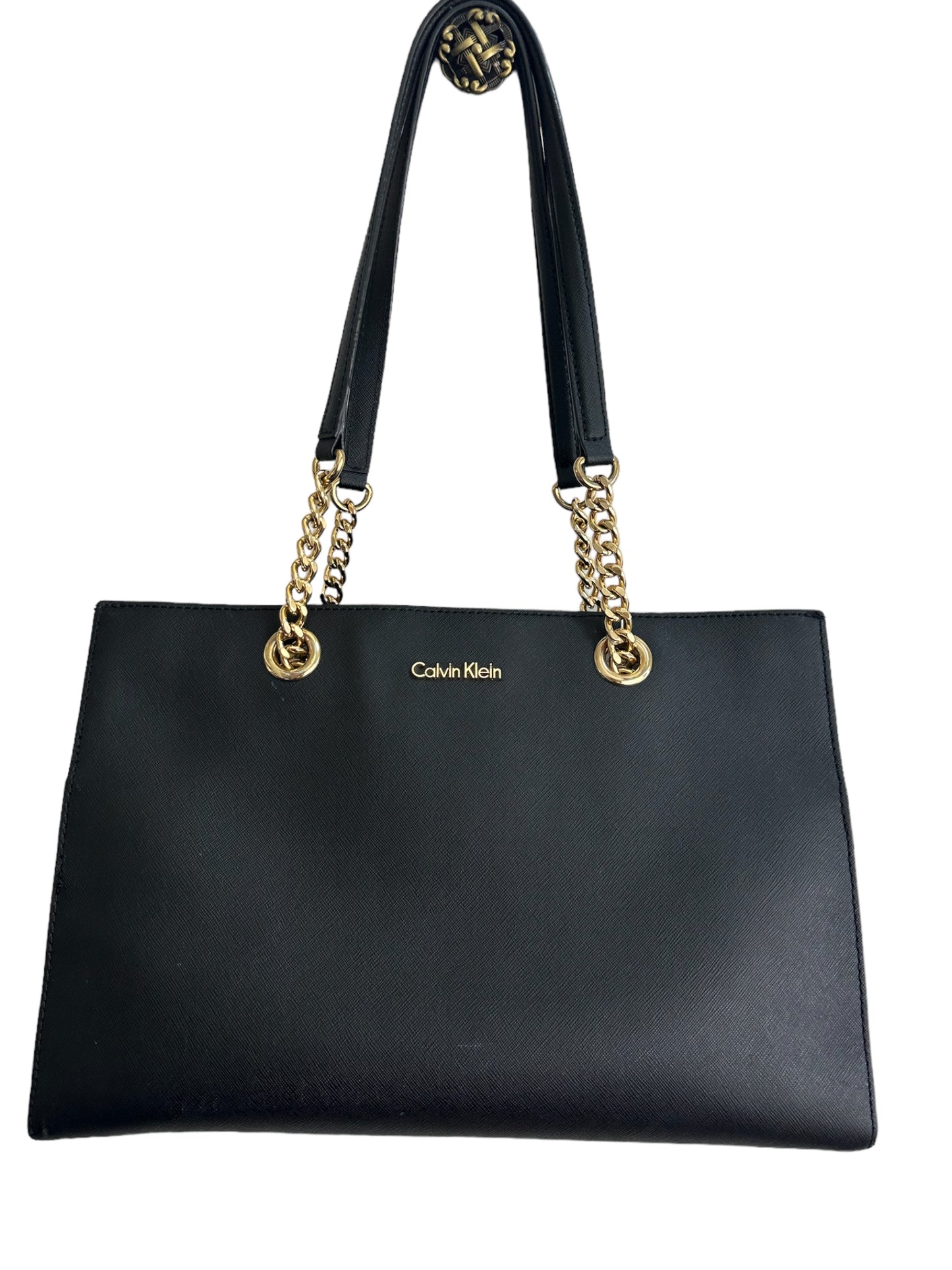 Calvin Klein - Shoulder Leather Tote Bag Black