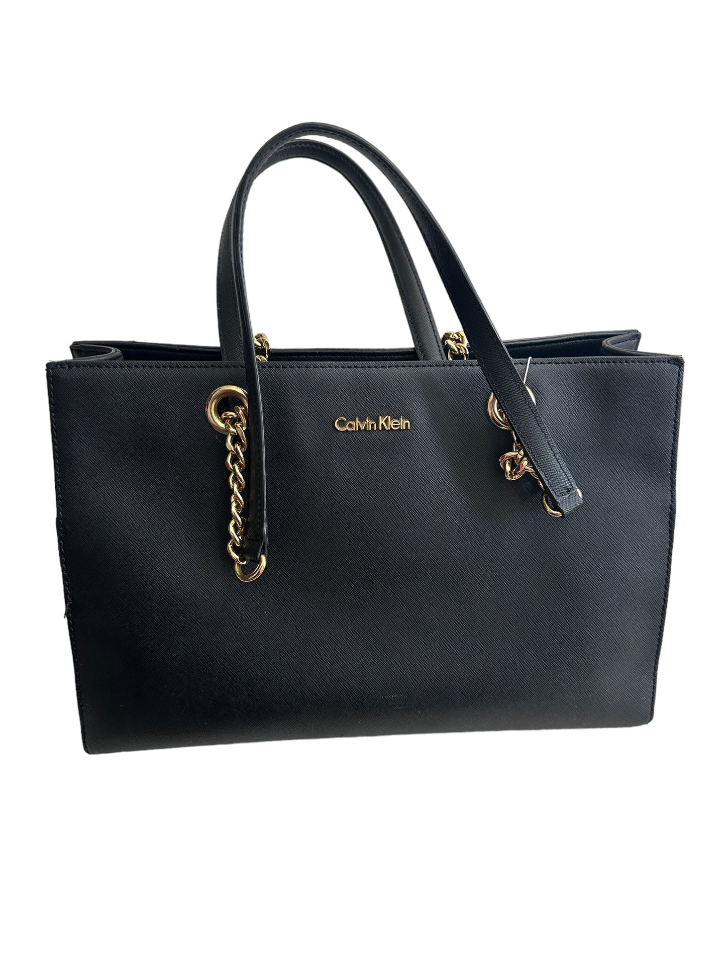 Calvin Klein - Shoulder Leather Tote Bag Black