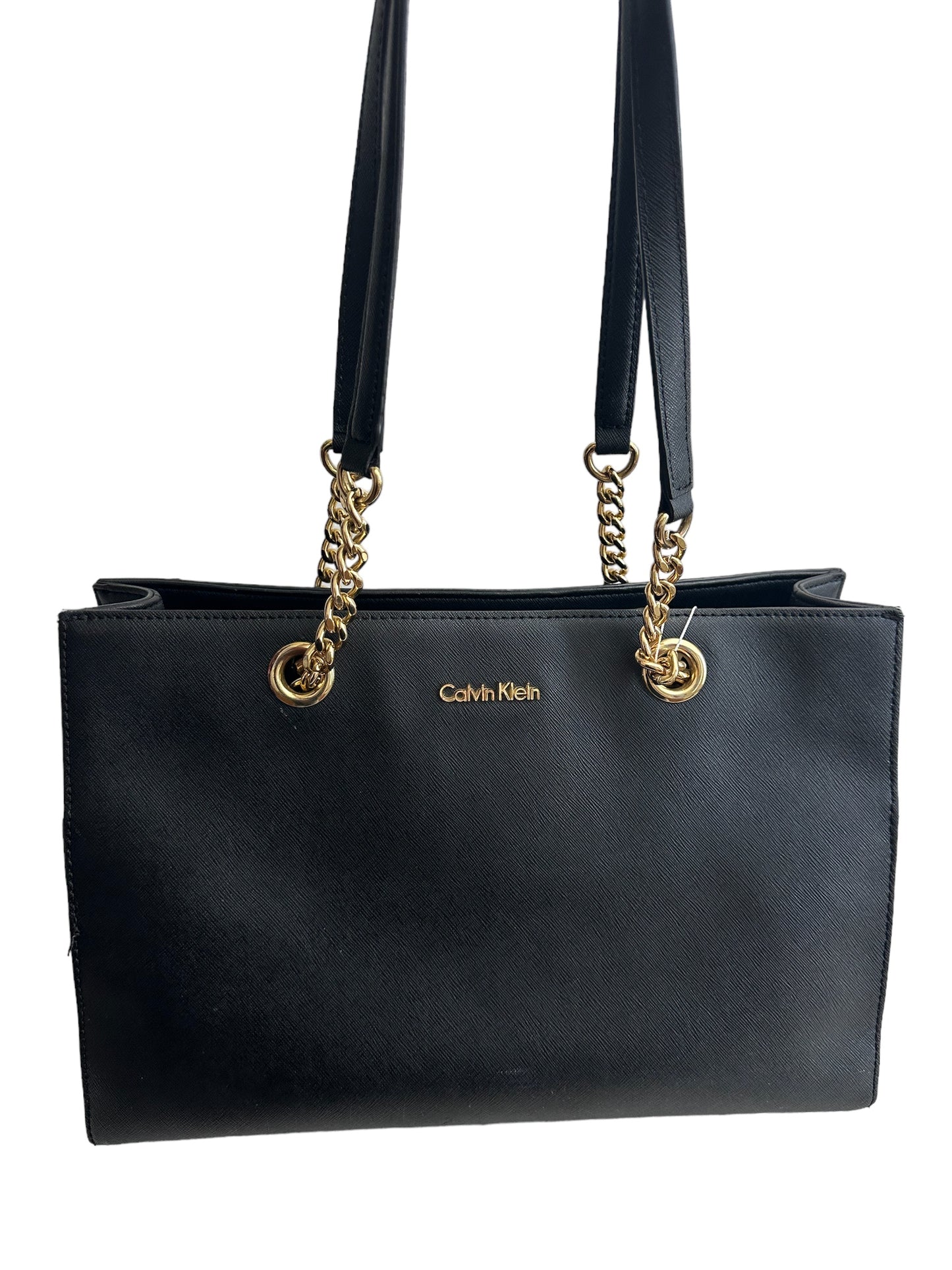 Calvin Klein - Shoulder Leather Tote Bag Black