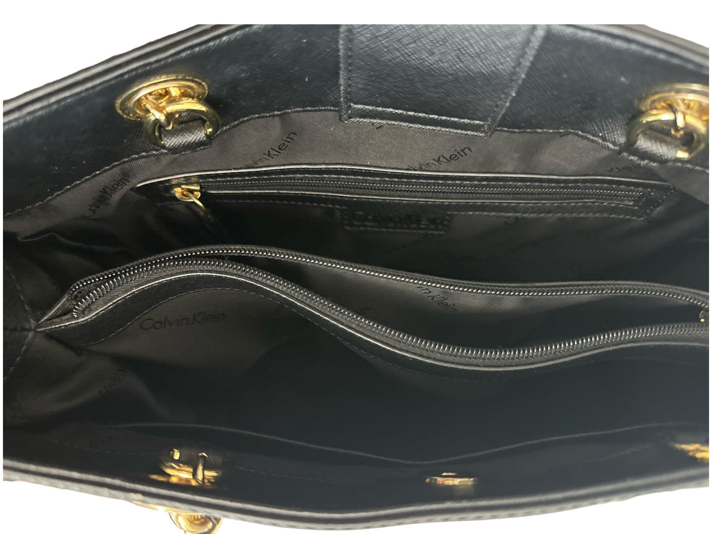 Calvin Klein - Shoulder Leather Tote Bag Black