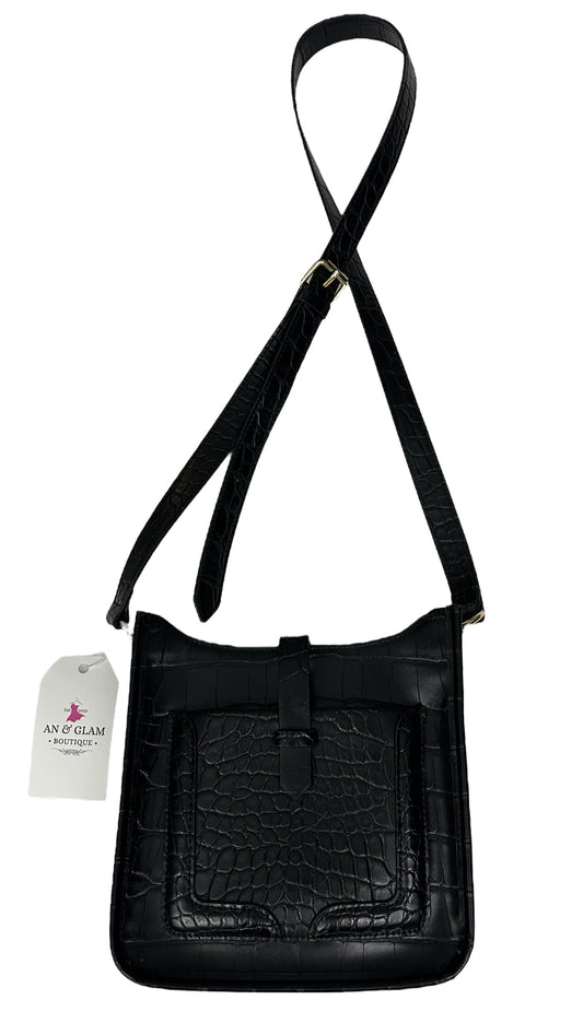Kate Landry Black Crossbody Snake Print
