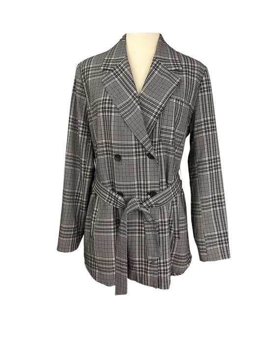Zara Grey Oversized Blazer With Belt