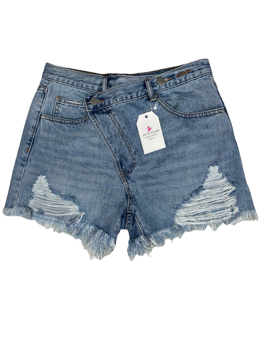Insane Gene - Crossover Denim Mom Fit Shorts