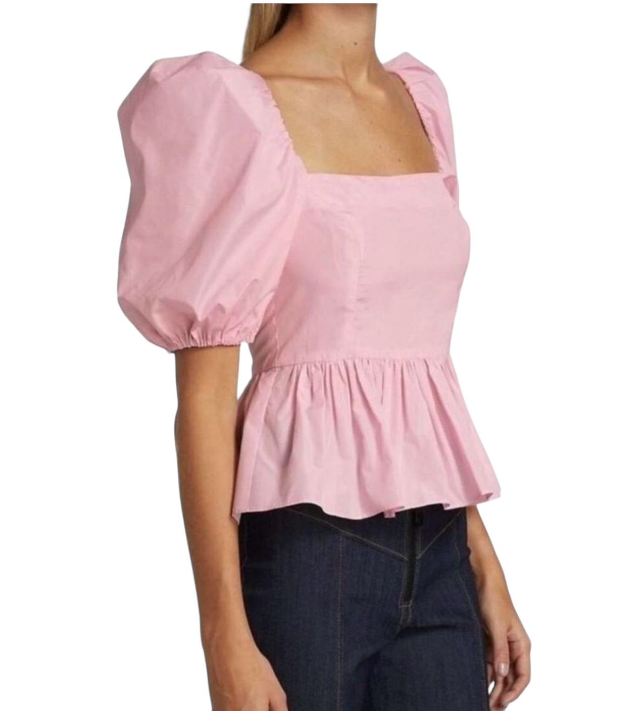 CINQ À SEPT Women's Maura Puff-sleeve Top In Cameo Pink (NWT)