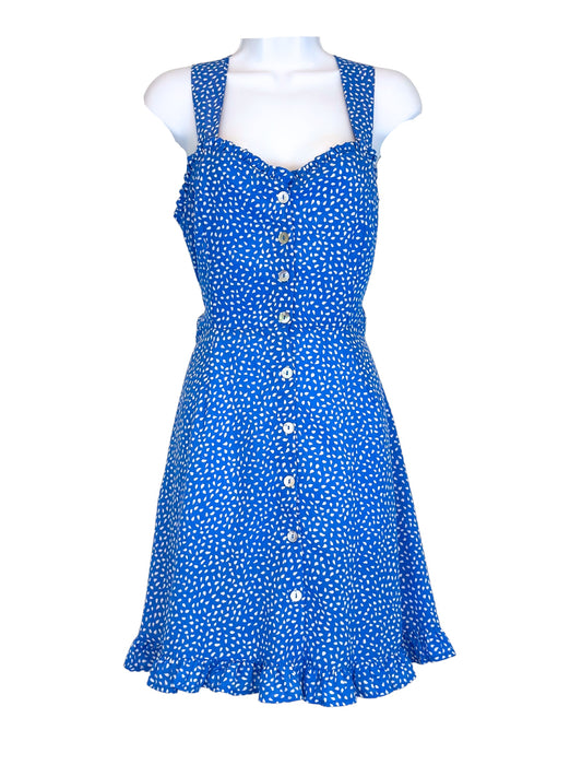 Cozy Casual - Blue And White Dress